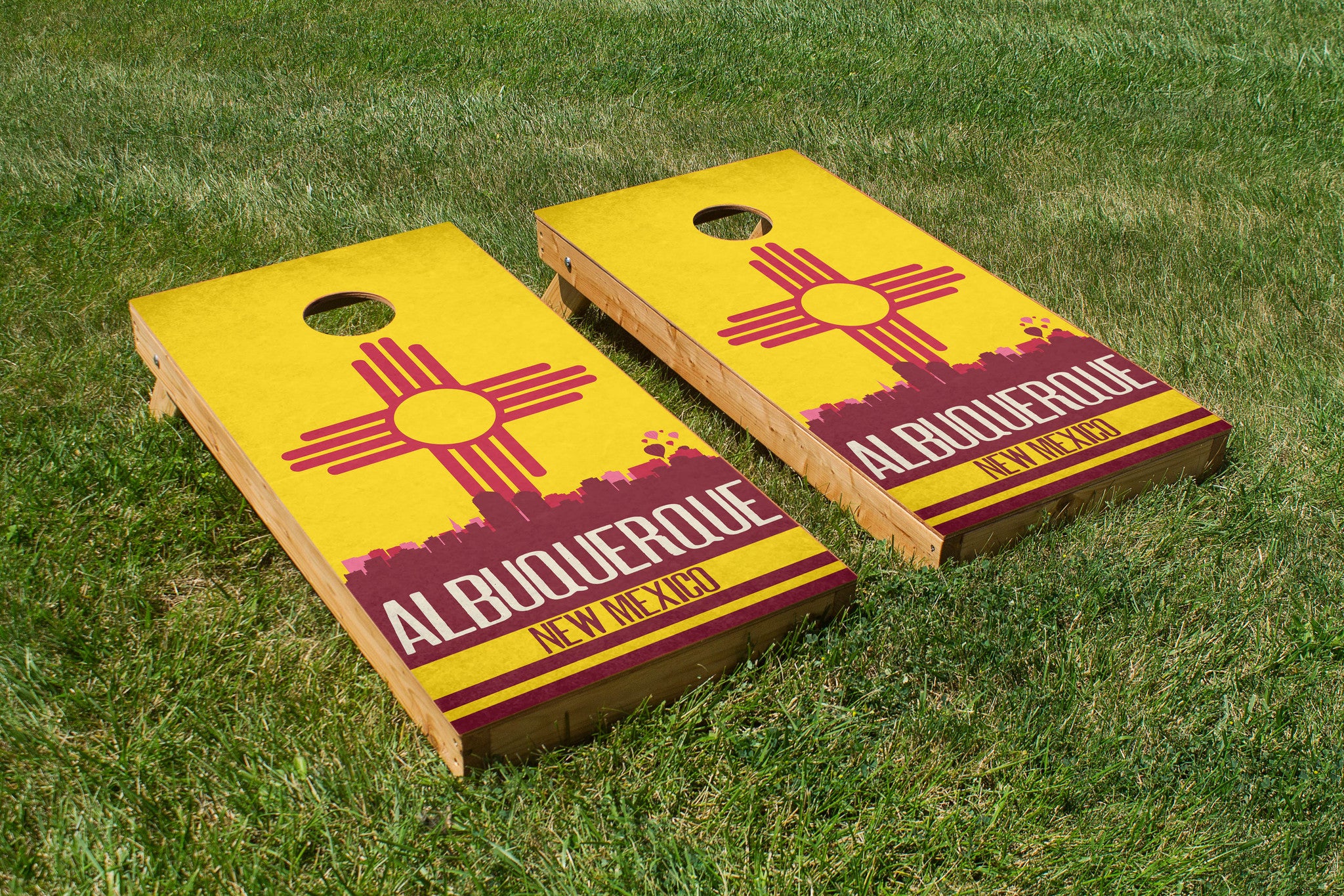 Albuquerque State Flag Skyline - The Cornhole Crew