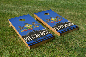 Pittsburgh State Flag Skyline - The Cornhole Crew