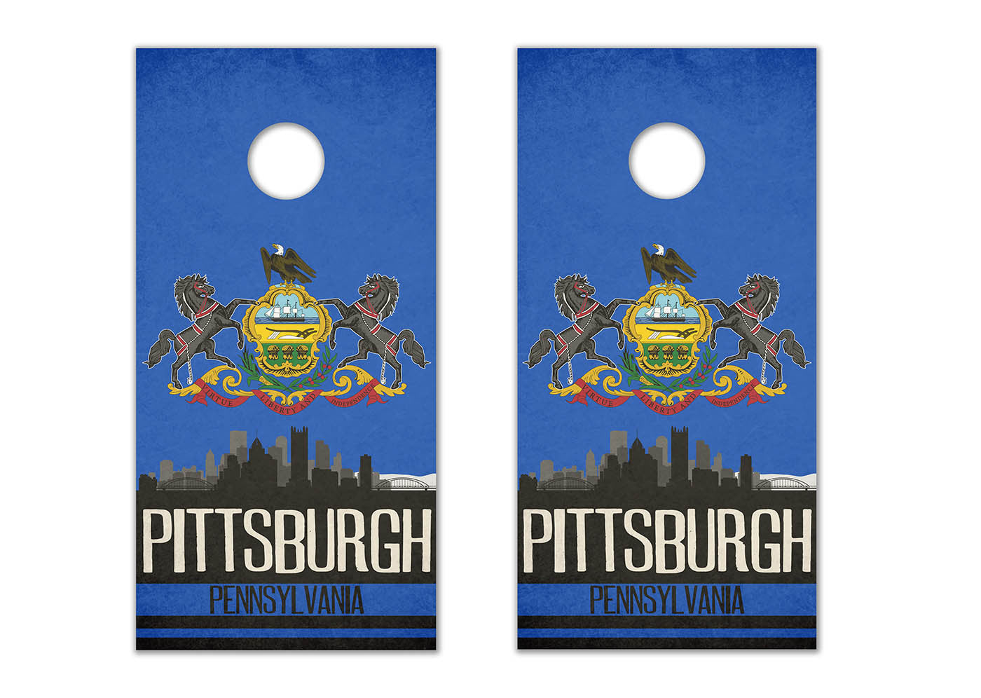 Pittsburgh State Flag Skyline - The Cornhole Crew