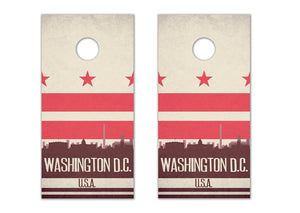 Washington D.C. State Flag Skyline - The Cornhole Crew