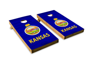 Wood Grain Kansas State Flag