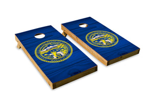 Wood Grain Nebraska State Flag